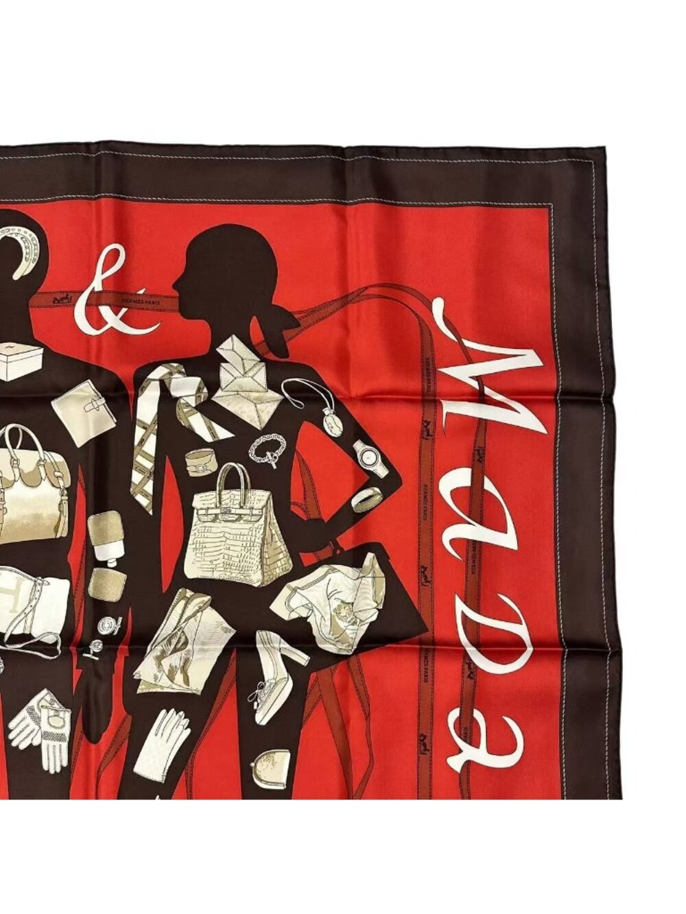 Hermes Scarf Carre 90 Silk Monsieur Et Madame & - Picture 4 of 8